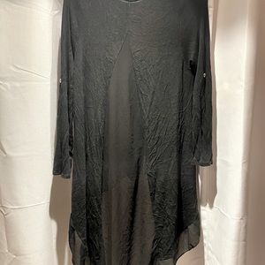 Black long sleeve chiffon top